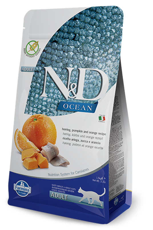 N&D Ocean Fish Cat GF PM Herring&Orange 300g