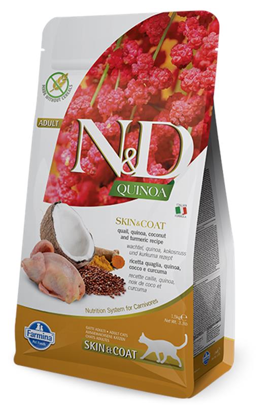 N&D Quinoa Cat Skin&Coat Quail&Coconut 1,5kg
