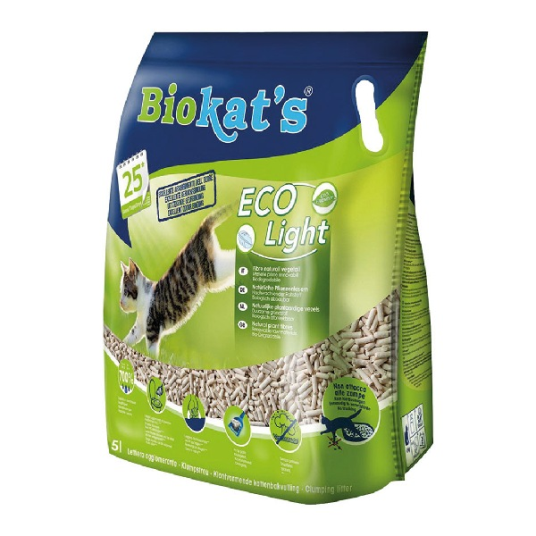 BIOKATS ECO LIGHT, posip za mačke, iz rastlinskih vlaken, 5L