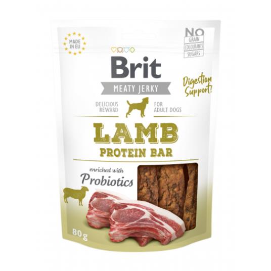 Brit Jerky-Lamb Protein Bar 80g (jagnjetina-beljakovinska ploščica) (12)