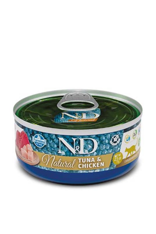 N&D Can Cat Natural Tuna & Chicken 70g (30)